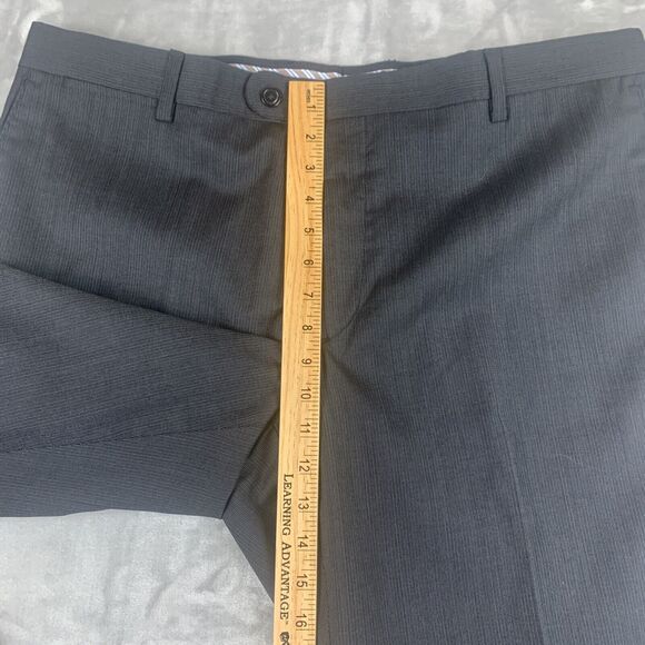 SAKS Fifth Ave‎ Spencer Dress Pants Mens 40R Gray Pinstripe 100% Wool (0491) - Picture 8 of 9